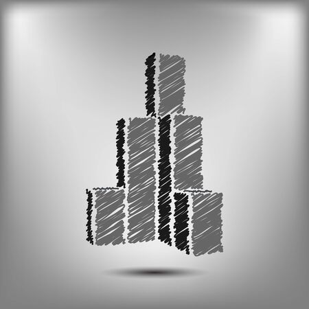 Sketchy building vector icon vector illustration designのイラスト素材