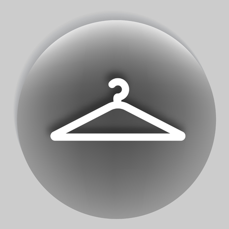 Flat paper cut style icon of hanger. Vector illustrationのイラスト素材