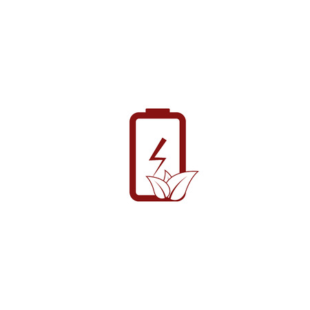 Flat paper cut style icon of eco friendly battery. Vector illustrationのイラスト素材