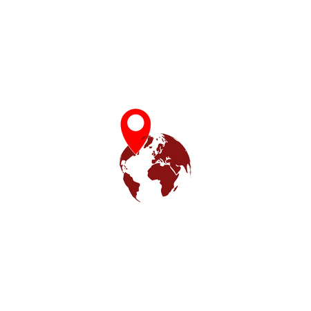 pin on globe icon vector illustrationのイラスト素材