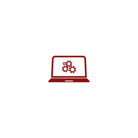 setting parameters, laptop icon, vector illustration. Flat design styleのイラスト素材