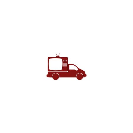 Flat paper cut style icon of vehicle. Delivery car symbol vector illustrationのイラスト素材