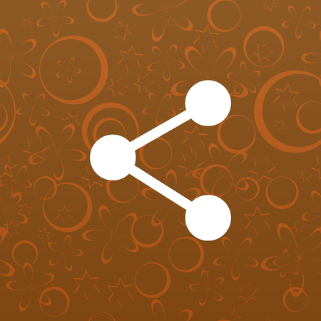 Flat paper cut style icon of share. Vector illustrationのイラスト素材