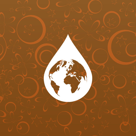 Earth in water-drop stock vector icon illustrationのイラスト素材