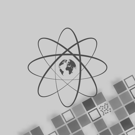 Flat paper cut style stock vector icon of science symbolのイラスト素材