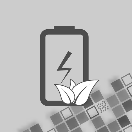 Flat paper cut style icon of eco friendly battery. Vector illustrationのイラスト素材