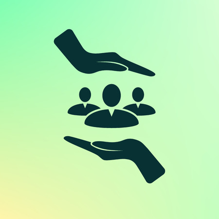 Group of people and hands iconのイラスト素材