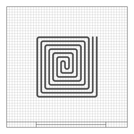 Flat paper cut style icon of floor heating. Vector illustrationのイラスト素材