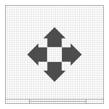 Four arrows solid body flat icon. Symbol of choiceのイラスト素材