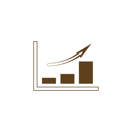 Flat paper cut style icon of a diagram. Vector illustrationのイラスト素材