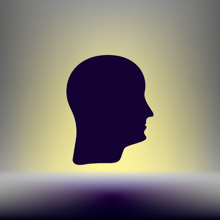 Human head silhouette. Can be used as part of various graphic compositions, or in itself.のイラスト素材