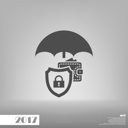 Wallet Protection Icon. Flat design style stock vector illustrationのイラスト素材