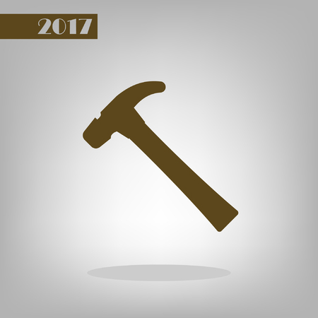 Hammer icon flat style stock vector illustrationのイラスト素材