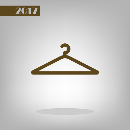 Flat paper cut style icon of hanger. Vector illustrationのイラスト素材