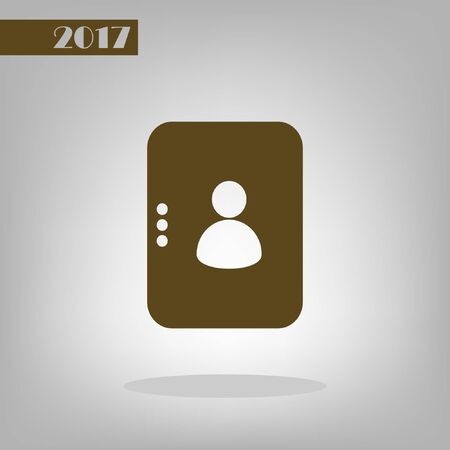 Flat paper cut style icon of an address book. Vector illustrationのイラスト素材