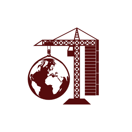 building construction crane iconのイラスト素材