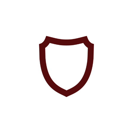 Flat paper cut style icon of a shield. Vector illustrationのイラスト素材