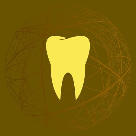 Flat paper cut style icon of tooth. Dentistry symbol icon vector illustrationのイラスト素材