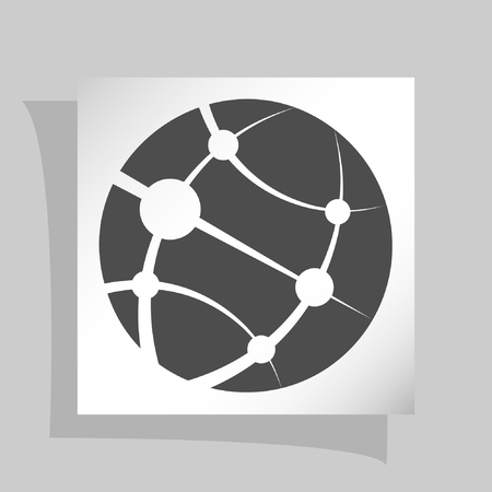 Flat paper cut style icon of globe. Vector illustrationのイラスト素材