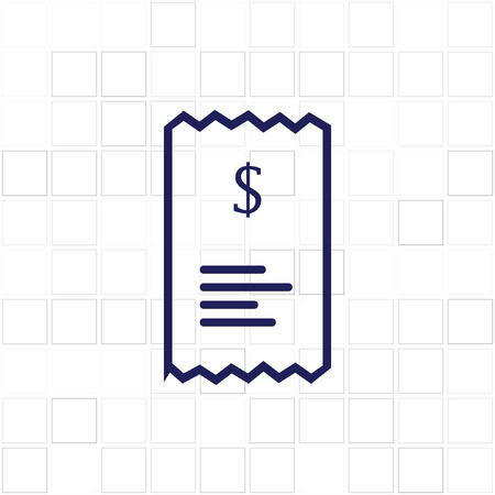 Checkout receipt or purchase receipt line art icon for apps and websitesのイラスト素材