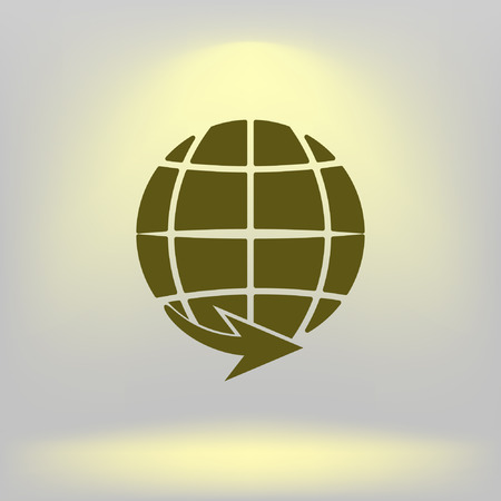 The globe icon. Globe symbol. Flat Vector illustrationのイラスト素材