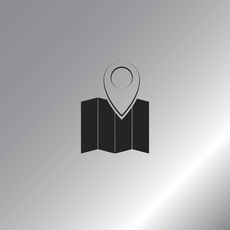 Pin on the map. Stock vector icon illustrationのイラスト素材