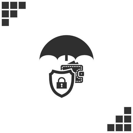 Wallet Protection Icon. Flat design style stock vector illustrationのイラスト素材