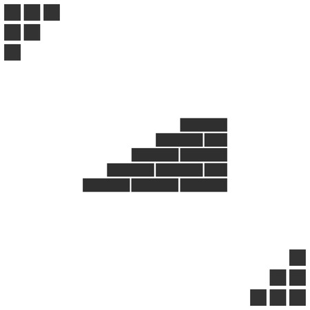 Flat paper cut style icon of brickwork fragment. Vector illustrationのイラスト素材