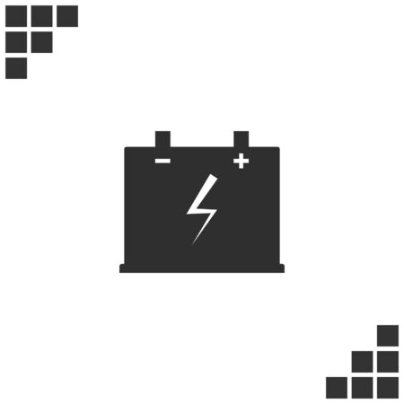 Car battery flat vector icon illustration designのイラスト素材