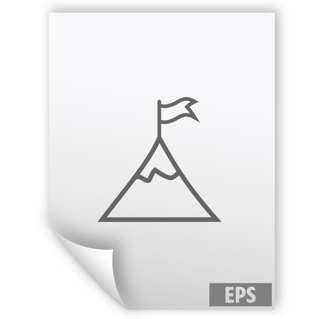 Mountain peak with flag iconのイラスト素材