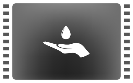 Hand and water drop iconのイラスト素材
