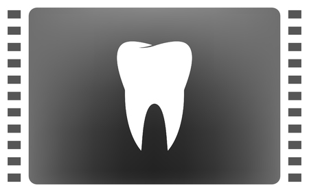 Flat paper cut style icon of tooth. Dentistry symbol icon vector illustrationのイラスト素材