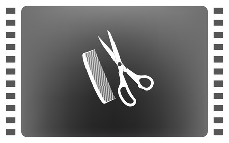 Barber Shop Flat Paper Cut Style Stock Vector Iconのイラスト素材