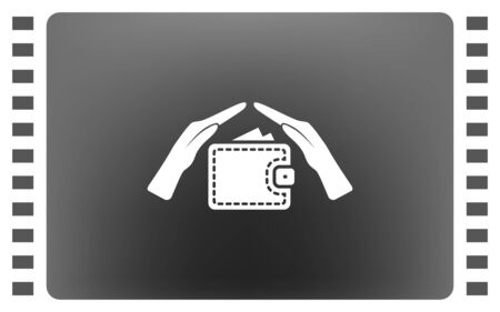 Wallet and hands web icon. Flat design style stock vector illustrationのイラスト素材