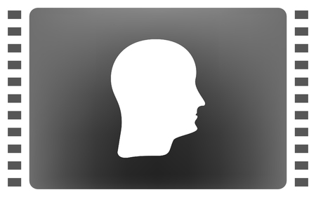 Human head silhouette. Can be used as part of various graphic compositions, or in itself.のイラスト素材