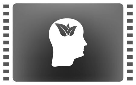 Green thinking head icon vector, solid illustration, pictogram isolatedのイラスト素材