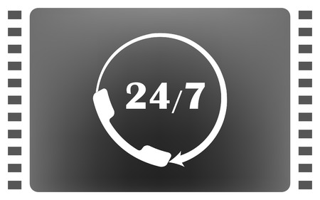 All-day customer support call-center. Flat vector iconのイラスト素材
