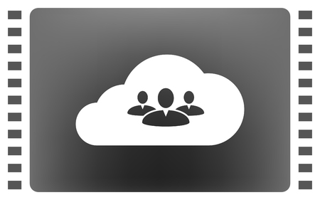 Customers connected to cloud service vector iconのイラスト素材