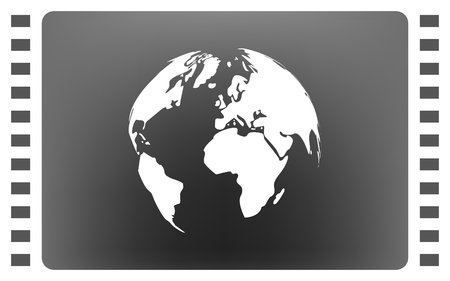 Flat paper cut style icon of globe. Vector illustrationのイラスト素材