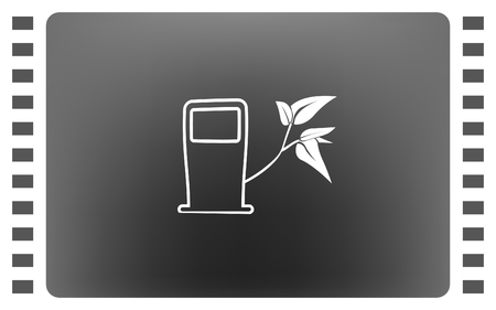 Green bio fuel station pump icon isolated.のイラスト素材
