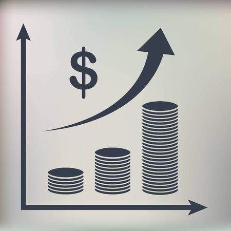 Vector money wealth growing graph flat style iconのイラスト素材