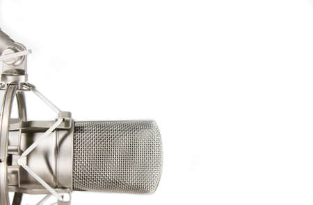 Isolated Condenser studio microphone on white backgroundの写真素材
