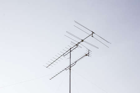 A tv antenna with the clear skyの写真素材