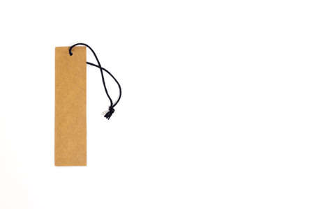 Brown blank paper price tag isolate on white bag groundの写真素材