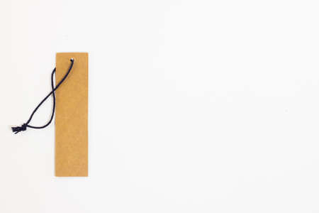 Brown blank paper price tag isolate on white backgroundの写真素材