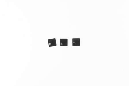 Pay word written with black computer keyboard keys の写真素材