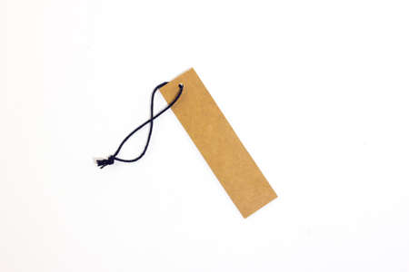 Brown blank paper price tag isolate on white backgroundの写真素材