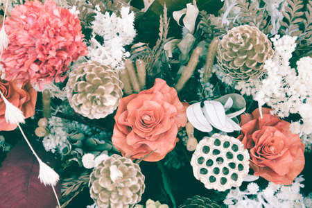 Vintage bouquet flower for background with vintage filterの写真素材