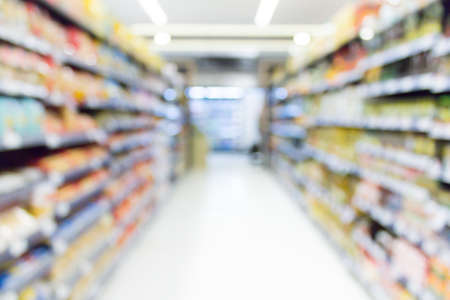 Abstract blur interior supermarket in shopping mall for backgroundの写真素材