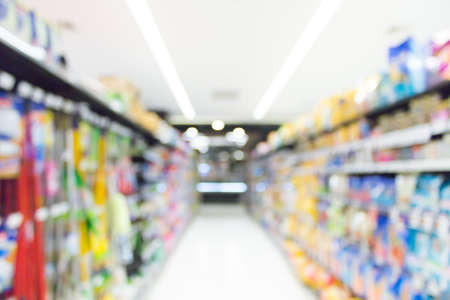 Abstract blur interior supermarket in shopping mall for backgroundの写真素材